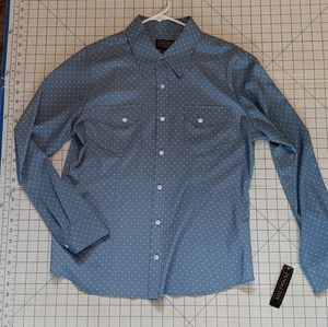 Slate blue mini dot dress shirt by Pendleton